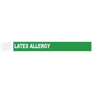 [2003LA] Medical ID Solutions Wristband, Tyvek, 1", Latex Allergy, Green, 1000/bx