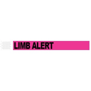 [2007LA] Medical ID Solutions Wristband, Tyvek, 1", Lim Alert, Pink, 1000/bx