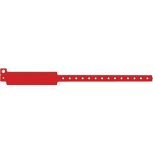 [204] Medical ID Solutions Wristband, Adult, Write-On Vinyl, Red