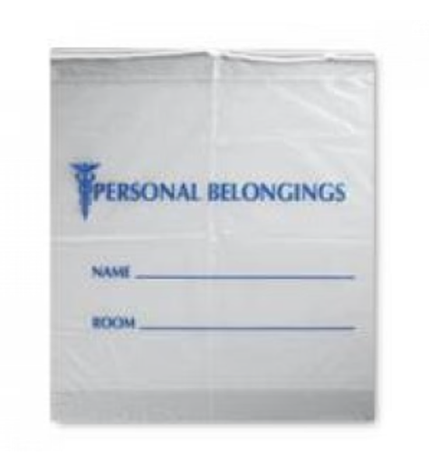 [G32] RD Plastics Co. Belongings Bag, 18" x 20" + 3.5 B.G., Drawstring, Opaque with Blue Print