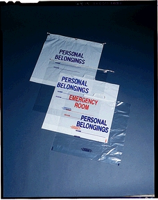 [50-50] Personal Belongings Bag, 20" x 20" x 4", Clear, Standard Duty, Cotton Drawstring