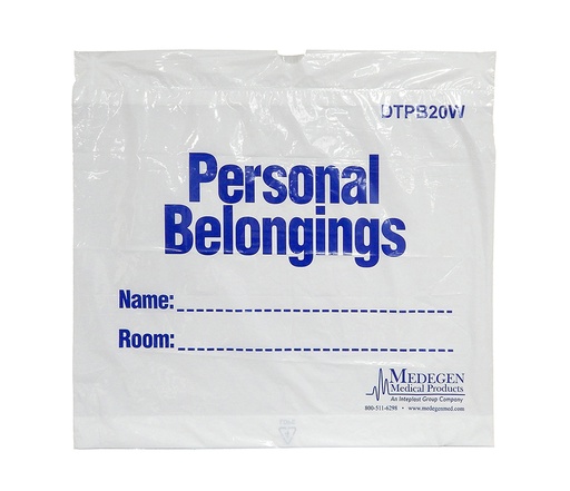 [DTPB20W] Bag with DrawTape Closure, 20"x18", Clear with Blue Print