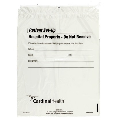 [MDC-PATSET] Drawcord Patient Set Up Bag, Clear, Medium
