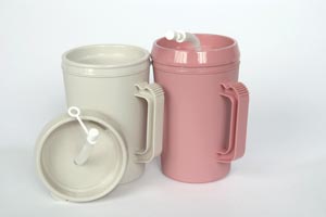 [H208-11] Gray Pitcher, Lid, Straw & Handle, Gray