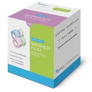 [UBC-8049] Barrier Film, 4" x 6", Clear, 1200 sheets/roll, 1 rl/bx
