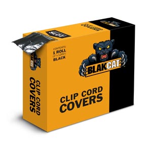 [UTT-1001] Clip Cord Covers, 2" x 1200', BlackCat, 1/bx