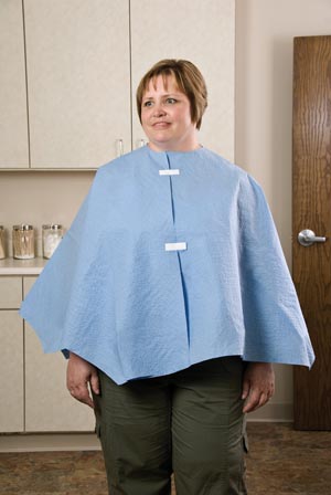 [15568] Graham Medical Exam Poncho, Extra Coverage, Blue, 56" x 28"