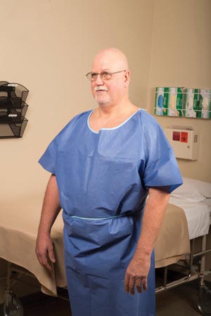 [65335] Graham Medical Exam Gown, Non-woven, 36"x48" Blue, SMS, XL