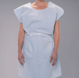 [980830] Exam Gown, 21&quot; x 36&quot;, Blue, T/P/T, Latex Free (LF)