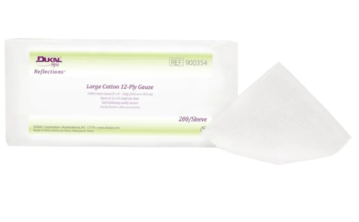 [900354] Cotton Gauze, 4" x 4", 200/slv, 10 slv/cs