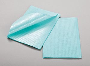 [917463R] Towel, 2-Ply Tissue/ Poly Blue, Rib Embossed, 13" x 18"