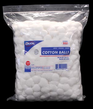 [802] Cotton Balls, Large, 1000/bg, 2 bg/cs