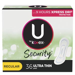 [53631] Kimberly-Clark Consumer U by Kotex® Premium Pads, Regular, Ultra Thin, w/ Wings, 6 pk/cs