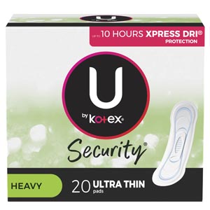 [53088] Kimberly-Clark Consumer U by Kotex® Heavy Pads, Premium, Ultra Thin, 20/pk, 8 pk/cs