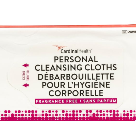[2AWU-16] Personal Cleansing Cloth, Non-Flushable, Fragrance Free, 9" x 13", 16/pk, 48 pk/cs
