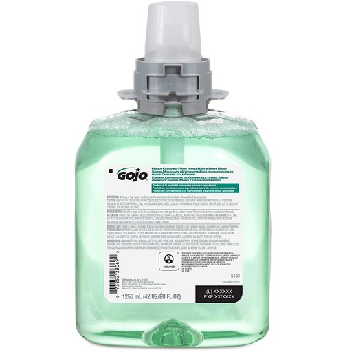 [5182-04] Green Certified Foaming Hand Cleanser, Moisturizer, FMX-12™ 1250mL, 4/cs