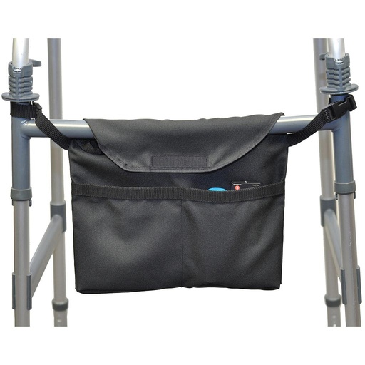 [81088] Walker Bag with Buckles, Polyester with Water-Resistant Coasting, Black