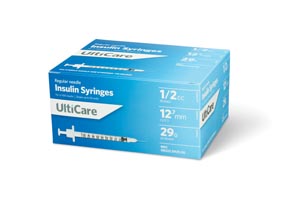 [09259] UltiMed, Inc. Insulin Syringe, 1/2cc, 29G x ½", 100/bx