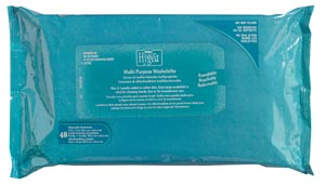 [J22750] Multi-Purpose Washcloths, Resealable 48 count Disposable, 48/pk, 12 pk/cs (60 cs/plt)