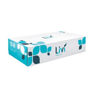 [11513] Livi® Facial Tissue, Flat Box, 2-Ply, White, 100 sheets/bx, 30 bx/cs (APT #452027)
