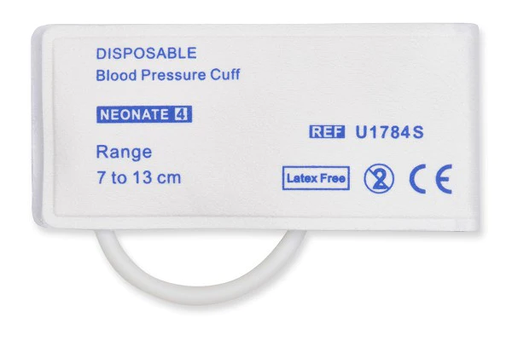 [10021] NIBP Cuff, Disposable, Neonatal, Size #4, Single Hose, OEM: M1872S & 989803167261, 10/bx