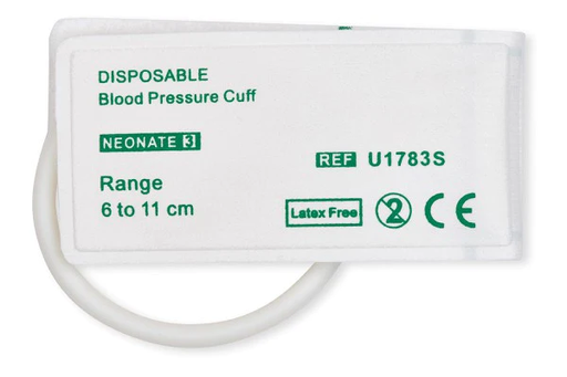 [10020] NIBP Cuff, Disposable, Neonate, #3, Single Hose, 6-11cm, OEM: M1870B 10/bx(DROP SHIP ONLY)