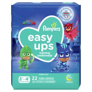 [3700076554] Pampers Easy Ups Training Underwear, Pull On, Boys, Size 5, 3T-4T, 22/pk, 4pk/cs