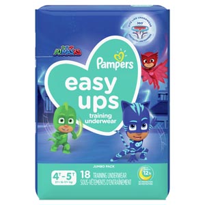 [3700076622] Pampers Easy Ups Training Underwear, Pull On, Boys, Size 6, 4T-5T, 18/pk, 4pk/cs