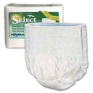 [2603] Underwear, X-Small Select DAU, 17"-28", 65-85 lbs, Capacity 14.5 fl oz, 24/bg, 4bg/cs