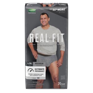 [50979] Real Fit Briefs, Maximum Absorption, Men, Large/ X-Large, 20/pk, 2 pk/cs