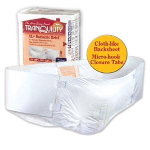 [2190] XL+ Bariatric Brief, 64" to 90", 34 fl oz Capacity, 8/pk, 4 pk/cs (30 cs/plt)