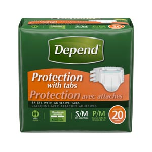 [35456] Overnite Briefs, Maximum Absorbency, Small/ Medium, 20/pkg, 3 pkg/cs (35 cs/plt)