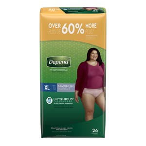 [53744] Underwear, Maximum Absorbency, X-Large, Women, Blush, 26/pk, 2 pk/cs