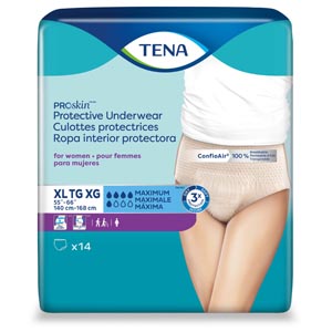 [73040] Protective Underwear, Women, X-Large, 55" - 66" Hip Size, Nude, 14/pk, 4 pk/cs