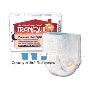 [2114] Underwear, Small Overnight DAU, 22"-36", 80-125 lbs, Capacity 20.3 fl oz, 20/pk, 4 pk/cs