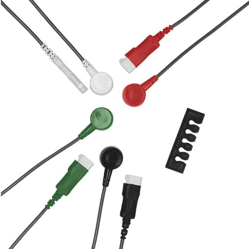 [DA36-03II] Conmed 36 inch D Series Snap Shielded Safety Leadwire, White/Red/Black, 3/Pack