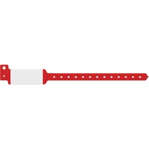 [3124C] Wristband, Adult/ Pediatric, Imprinter Tri-Laminate, Custom Printed, Red, 500/bx