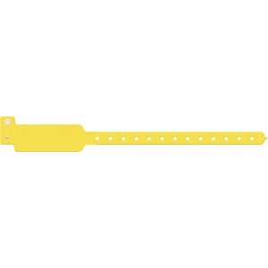 [3106C] Wristband, Adult/ Pediatric, Write-On Tri-Laminate, Custom Printed, Yellow, 500/bx