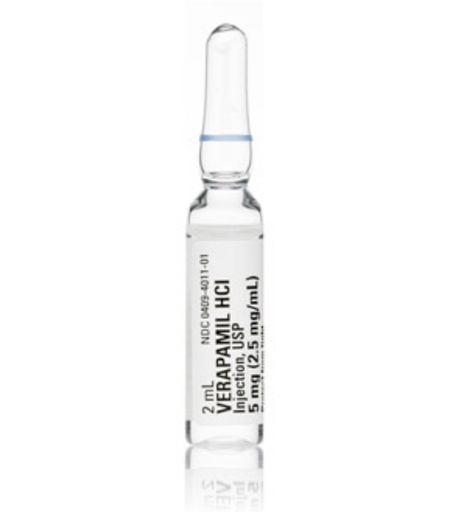 [00409401101] Verapamil Hydrochloride Injection, USP, 2.5 mg/ml, 2 ml Glass Ampul, 5/bx (Rx)