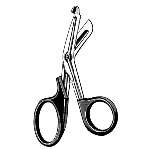 [11-1281] Multi-Cut Utility Scissors, Black, Angled, Serrated, 7 1/2" Overall Length