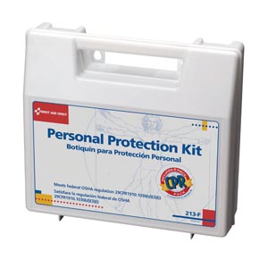[213-F] BBP Spill Clean Up Apparel Kit w/ CPR Pack, Plastic Case