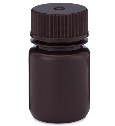 [7010030AM] Diamond RealSealBottle, Wide Mouth Round, Amber HDPE with Amber PP Closure, 30mL, 12/bg
