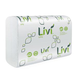 [43513] Livi® Paper Towel, Multifold, 9.06" x 9.45", 1-Ply, White, 250/pk, 16 pk/cs (APT #458344)