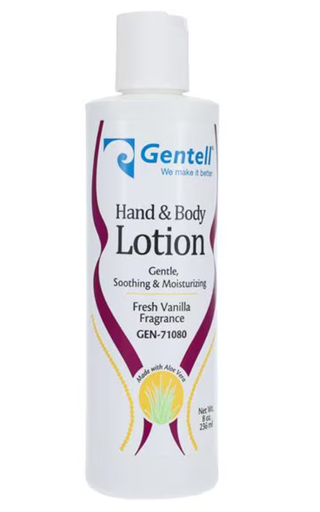 [GEN-71080] Gentell Hand & Body Lotion, w/ Aloe Vera, 8oz, Bottle, 24/cs