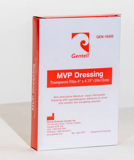 [GEN-16450] Gentell MVP Transparent, 4" x 4.75", Dressing, 50/bx