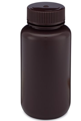 [7010250AM] Diamond RealSealBottle, Wide Mouth Round, Amber HDPE with Amber PP Closure, 250mL, 12/bg