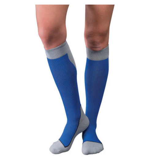 [7529053] BSN Medical/Jobst Sport Knee High 20-30mmHg, XL, Blue/Grey, 1/pr