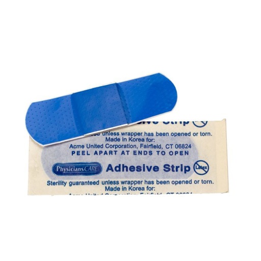[1-657] First Aid Only 1 inch x 3 inch Metal Detectable Plastic Bandage, Blue, 1500/Box