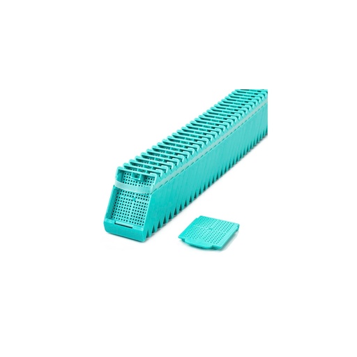 [M483-12LI] Histosette® II, Lid Only Cassettes for Label Machine, Biopsy, Aqua, (base sold separately)