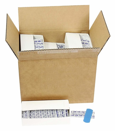 [1-656] First Aid Only 1 inch x 3 inch Metal Detectable Fabric Bandage, Blue, 1500/Box